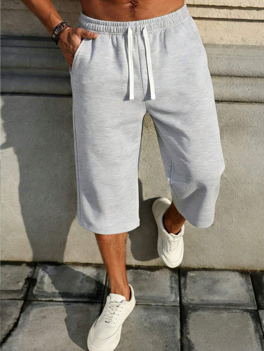 Herren Lässig Locker Neue Caprihose mit Seitentasche un...