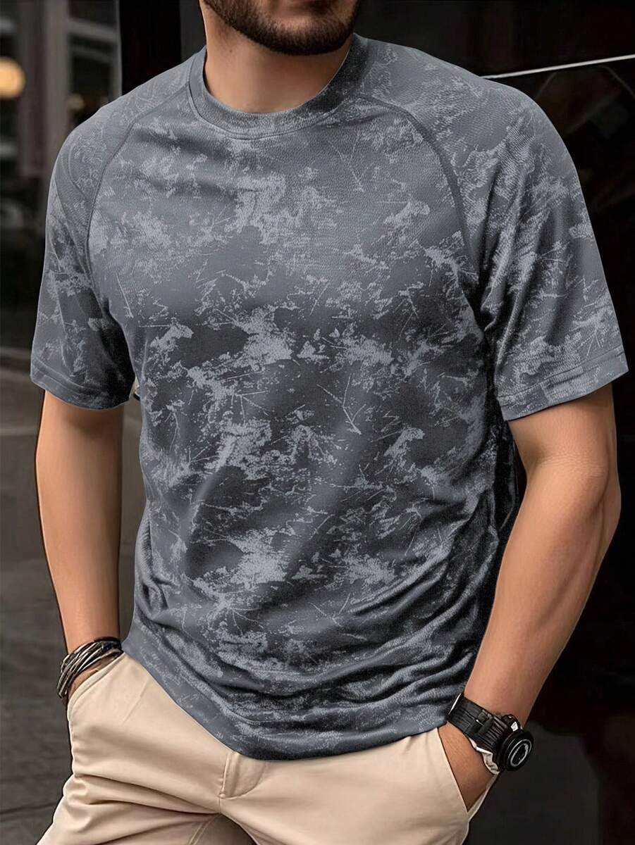 Herren Eisseiden Kurzarm T-Shirt, lässiges, luftiges Ou...