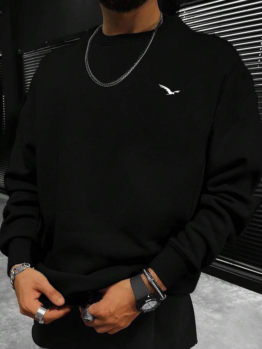 Manfinity Roughcore Herren Vogel-Muster Oversized Sweat...